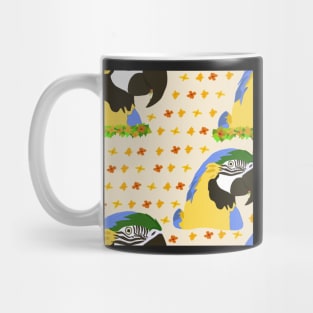 Yellow Ara Parrot and Flowers Mug